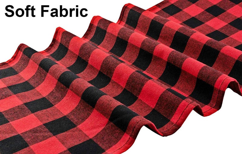 FIGEPO 3 Pack 12"x108" Buffalo Check Table Runners Red and Black Plaid Table Runner for Christmas Dinner, Lumberjack Party, Outdoor or Indoor Gatherings Table Home Decorations 12"x108" - Image 5